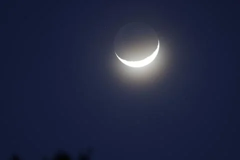CrescentMoon&amp;Earthshine Stock Photos