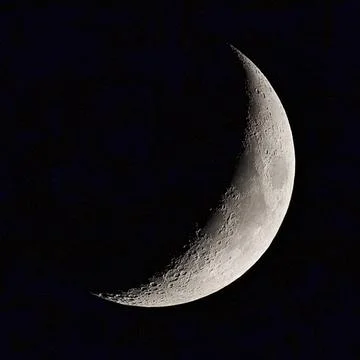 Cresent moon closeup Stock Photos