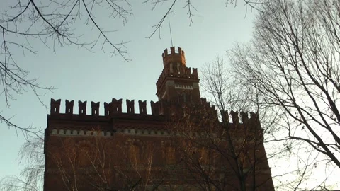 Crespi D'Adda: castle Stock Footage 172325395