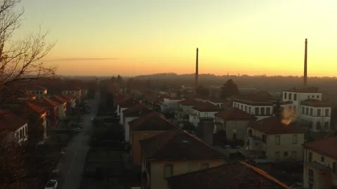 Crespi D'Adda - panoramic view Video stock 172323775