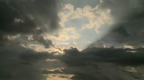 Crespuscular Rays Create  Sunbeam Effect in Evening Stock Footage 54713449