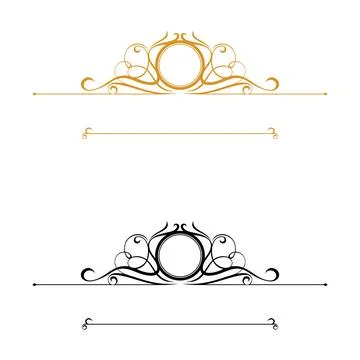 Crest Heraldry Ornamental Frame Vector. Shield Initial Decorative Logo Temp.. Stock Illustration
