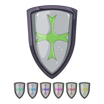 Crest medieval shield cartoon vector graphic Stock Illustration