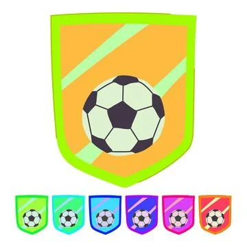 Crest soccer emblem vector cartoon graphic Stock Illustration
