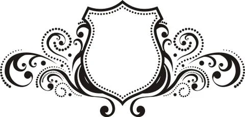 Crest with vintage style design elements Illustrazione stock