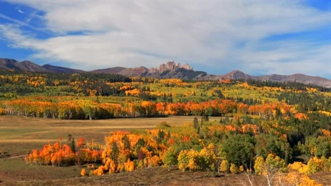 Crested Butte Ohio Kebler Pass Colorado aerial drone parallax The Castle Stock Footage 322209391