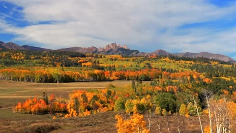 Crested Butte Ohio Kebler Pass Colorado aerial drone parallax The Castle Stock Footage 322209396