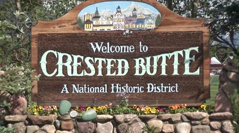 Crested Butte Sign Video stock 58848504