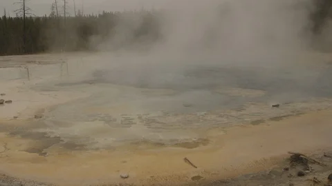 Crested Pool Hot Spring at Yellowstone National Park Erupts 스톡 동영상 122224199