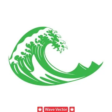 Cresting Creativity  Artistic Wave Silhouette Set for Designers Illustrazione stock