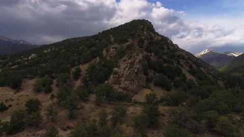 Crestone Colorado Sangre de Cristo Rocky Mountains Drone Aerial Stock Footage