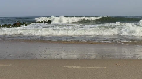 The crests of the waves of the sea Stock Footage 206135537