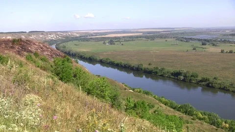 Cretaceous mountains on the Don river. Stock Footage 85626711