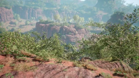 Cretaceous Period Background Carnotaurus Eats and Walks Dinosaurs 3D Animati Stock Footage 226623202