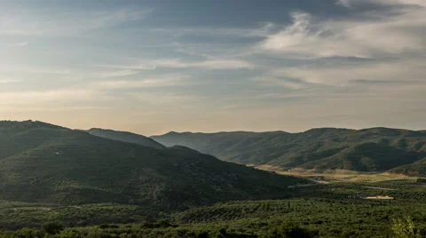 Cretan countryside sunset Stock Footage 52305906