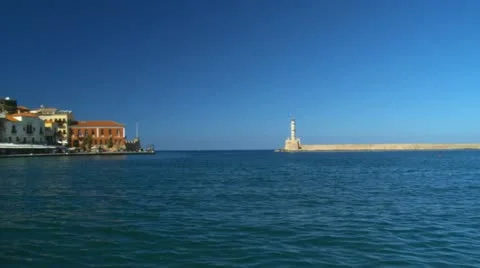 Crete Chania Lighthouse Stock Footage 21845353