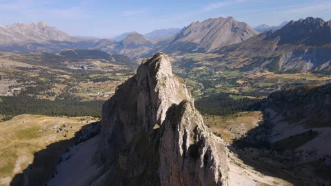 Crete d'Ane peak in Devoluy Massif. Hautes-Alpes, Alps, France Stock Footage 253339836