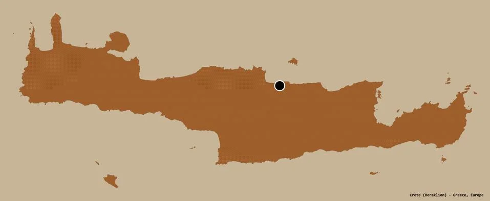 Crete, decentralized administration of Greece, on solid. Pattern Stock Illustration