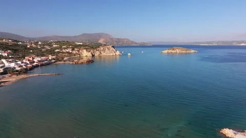 Crete, Greece. Aerial drone shot. Falassarna Beach in Chania, Stock Footage 255998564