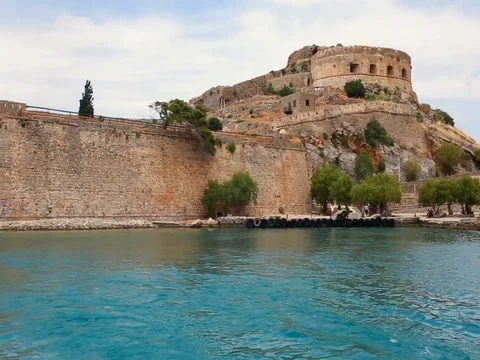 Crete island spinalonga sea Stock Footage 85077983