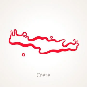 Crete - Outline Map Stock Illustration