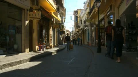 Crete92 Rethymnontourists Stock Footage 21844538