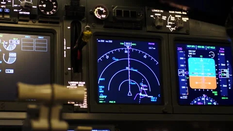 Crew cabin when flying in autopilot mode Stock Footage 263140350