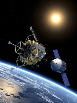 Crew Exploration Vehicle Docking Stock Photos