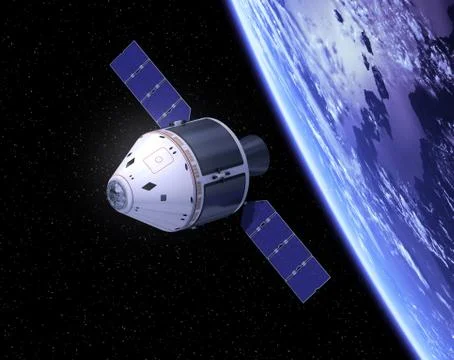 Crew Exploration Vehicle In Space Stock Photos