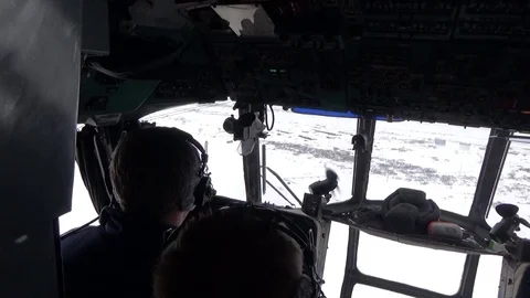 The crew of the helicopter landing Stock Footage 76647468