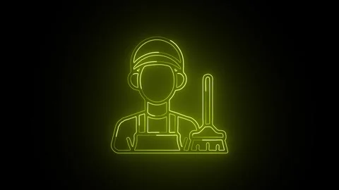 Crew Icon Isolated on Black Background Team Worker Graphic Animation 動画素材 331852798
