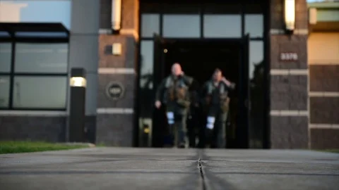 Crew members walks at Eielson Air Force Base - 2018 Stock Footage 91815099