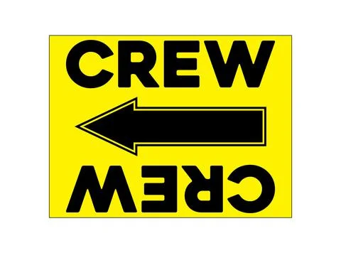 Crew parking direction indicated by arrow road sign Stock Illustration