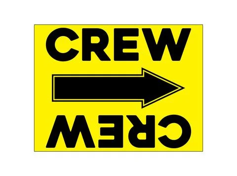 Crew parking direction indicated by arrow road sign Stock Illustration
