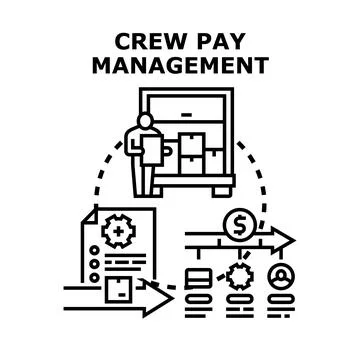 Crew pay management system providing compensation workflow イラスト素材
