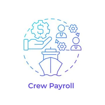 Crew payroll blue gradient concept icon Illustration