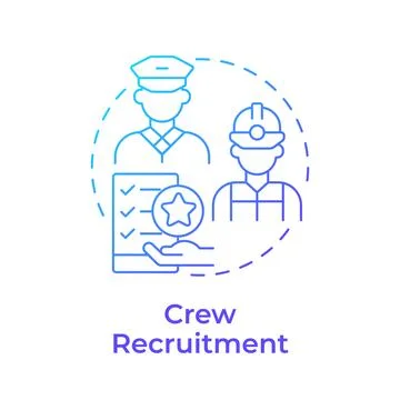 Crew recruitment blue gradient concept icon Stock Illustration