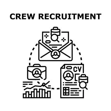 Crew recruitment process finding new talent 库存插图