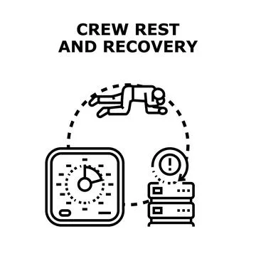 Crew rest and recovery for continuous system operation Stock-Illustration