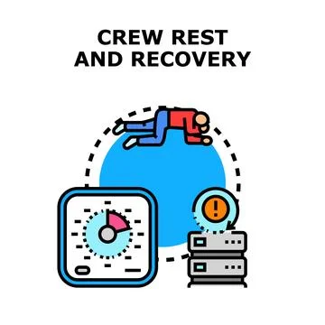 Crew rest and recovery for continuous system operation Stock Illustration