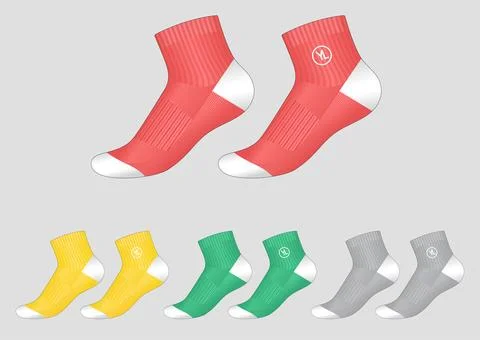 Crew Socks Technical Design Illustration with Clean Details Stock Illustration