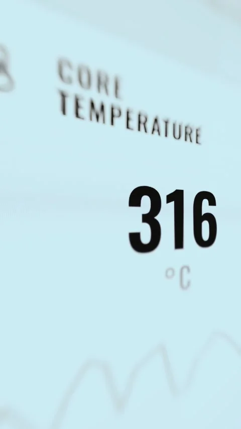 Crew Temperature Readout Showing 316 On Bright Control Panel 4K Stock Footage 341846058