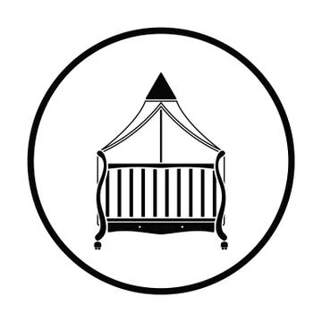 Crib with canopy icon Stock Illustration