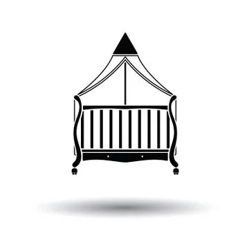 Crib with canopy icon Stock Illustration