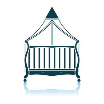 Crib With Canopy Icon Stock Illustration