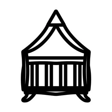 Crib With Canopy Icon Stock Illustration