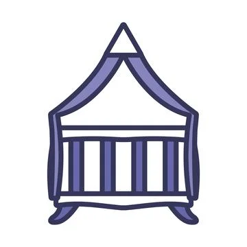 Crib With Canopy Icon Stock Illustration