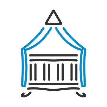 Crib With Canopy Icon Stock Illustration