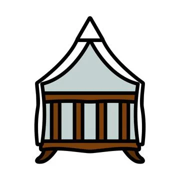 Crib With Canopy Icon Stock Illustration