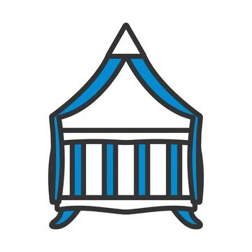 Crib With Canopy Icon Stock Illustration
